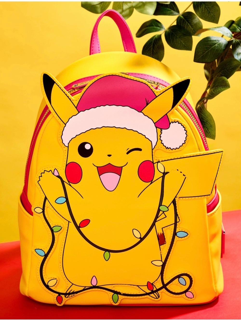 Loungefly- Pokémon Santa Pikachu String Lights Light Up Mini Backpack